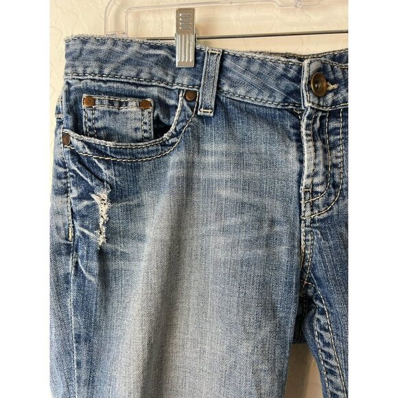 BKE Denim Sz 30 Starlite Bermuda Jean Short Flap Pockets Stretch - Picture 3 of 9
